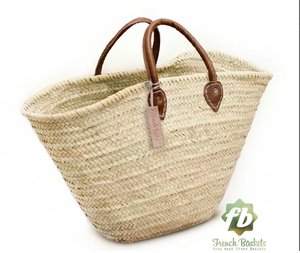 Sac de plage tendance en paille, panier français, panier de marché français, panier marocain fait main - Product Image 1