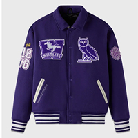 Veste universitaire d'hiver pour homme sur mesure en gros, qualité supérieure, broderie en chenille, veste de lettreman pour homme
