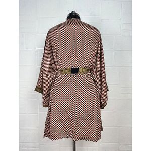 Vintage Silk Riya Short <b>Kimono</b> Lightweight Boho Robe Perfect <b>Beach</b> Coverup for Her Recyclable Swimsuit Accessory Soft Breathable - Product Image 6