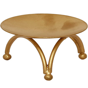 Simple Design Gold Metal Tealight Candle <b>Plate</b> <b>Holder</b> Waterproof Heat Resistant Flameless Antique <b>Stand</b> for Christmas & Easter - Product Image 2