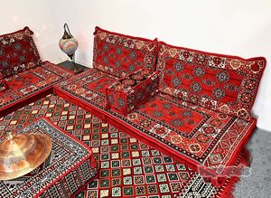 Anatolian Oriental Floor <b>Cushion</b> Set for Two Afghan Pattern with 22 Density Foam <b>Fillings</b> - Product Image 3