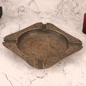 Venta al por mayor precio barato único diseño moderno de metal de oro bandeja de servir con asa bandeja de servir utensilios de cocina uso - Product Image 2