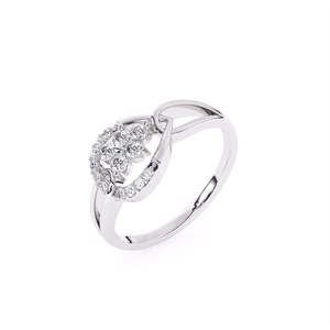 Anillo Ecológico de Uso Diario con Diamante Cultivado en Laboratorio en Forma de Pera Única, con 0.19 Ct en Oro Amarillo, Blanco y Rosa de 9K - Product Image 1