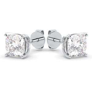 REYES Personalized 925 Sterling <b>Silver</b> CVD Lab Grown Diamond Screw <b>Back</b> Stud Earrings For Women 14K White Gold Plated Jewelry - Product Image 2