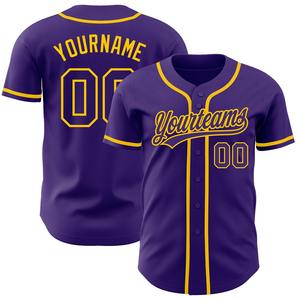Direct Engro Sportswear Industry Custom <b>Purple</b> <b>Purple</b>-Gold Authentic Baseball Jersey Plus Size Design - Product Image 1
