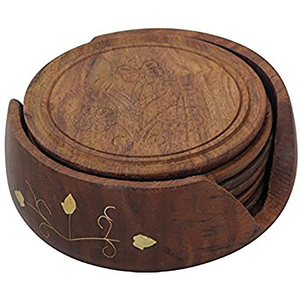 NEW LATEST DESIGN MANGO WOOD COASTER FOR SALE IN NEW LOOK HANDMADE COASTER IN NEW DESIGN COASTER IN NEW LOOK - Product Image 3