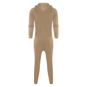 2024 mono de una pieza para hombre, pijama informal para otoño e invierno, mono con cremallera para hombre, pantalones de chándal de manga larga, empalme de Color puro - Product Image 2