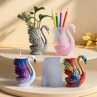 Vase Cygne Moderne en Résine Écologique, Artisanat Sculpté Durable et Élégant pour Décoration Thème Maison Chambre Centre de Table Thanksgiving
