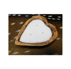Bougeoir de Noël écologique en bois d'acacia de grande taille Bol à pâte de ferme rustique en forme de coeur Prix bas - Product Image 3