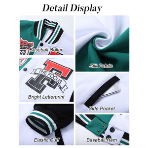 Veste universitaire personnalisée/Vestes universitaires en laine Melton pour hommes Veste Letterman en gros avec manches en cuir - Product Image 5