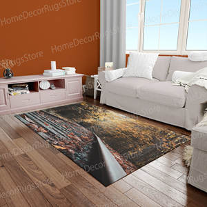 Alfombra con estampado de vías de ferrocarril, diseño de paisaje de vías de tren, regalo perfecto para él, alfombra goblen - Product Image 2