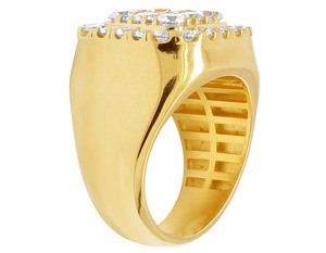 Men's VVS Clarity Moissanite Round Diamond <b>Iced</b> Out Custom Statement Hip Hop Jewelry Gift Personalized <b>Rings</b> - Product Image 4