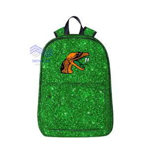 FAMU Florida A & M University Glitter Letter Pattern Cremallera Mochila para computadora portátil con material Oxford Transpirable y gran capacidad - Product Image 1