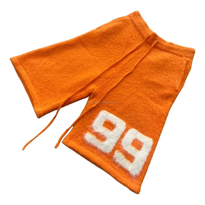 Pantalones cortos deportivos de algodón con estampado sólido y logotipo frontal OEM para hombre - Product Image 2