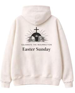 Sweat à capuche en polaire pour homme, motif croix de Pâques, pull à capuche décontracté d'hiver, streetwear, vêtements inspirés de la foi - Product Image 2