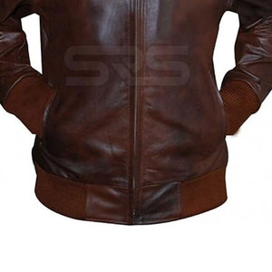 Mejor diseño de los hombres de invierno de diseño personalizado chaqueta de bombardero de cuero 2025 chaquetas de invierno de cuero genuino para el invierno - Product Image 5