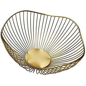 Panier à fruits en fer de la plus haute qualité, finition dorée, taille personnalisée, design unique, panier décoratif de table pour mariage - Product Image 4