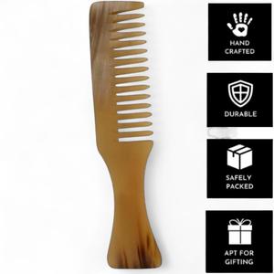 Peigne en corne de buffle naturel fait à la main de qualité supérieure avec motif unique pour le toilettage de la barbe et le style de la moustache au prix de gros - Product Image 3