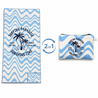 Quick Dry Microfiber Beach Towel Backpack 2 in 1 Foldable Towel Bag for Beach Pool Gym Camping