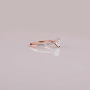 Pave Setting Heart Shape Cut Engagement Ring Elegant Design Luxury Classic Ring With Lab Created Diamond in 14KT Rose Gold - Product Image 2