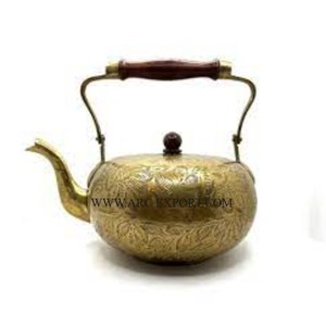 Matériau en laiton pur de forme personnalisée de concepteur en relief nouveaux derniers pots de service de thé avec poignées pour l'hôtel et le restaurant à la maison - Product Image 1