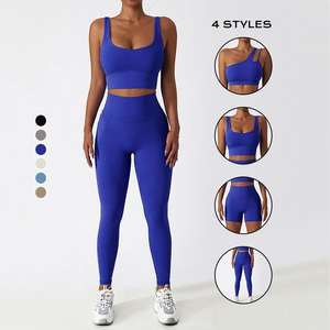 Conjunto Deportivo y de Fitness Personalizado para Mujer, Primavera-Verano, Sin Costuras, Cómodo, de Spandex, Leggings para Yoga - Product Image 1