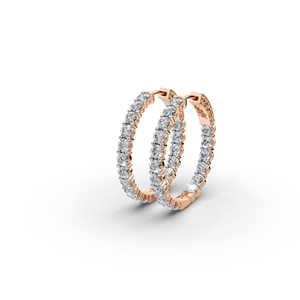 Pendientes de Aro Redondos con Diamantes Cultivados en Laboratorio, Chapados en Oro de 14k, 18k y Oro Rosa, para Bodas y Regalos - Product Image 5