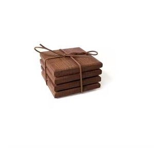 Posavasos de madera de nogal personalizados de alta calidad, diseño cuadrado y redondo de Crescent Crafts - Product Image 4