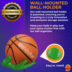 Soporte de Pared para Balones, Universal, de Polipropileno, para Almacenamiento y Exhibición de Balones Grandes, Verde, para Baloncesto, Fútbol y Otros Deportes - Product Image 2