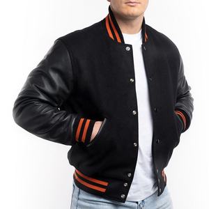 High Burn Orange Striped Letterman Varsity Jacket Winter College Chaqueta de béisbol CollegeBaseballjacket para hombres DDP Shipping - Product Image 1