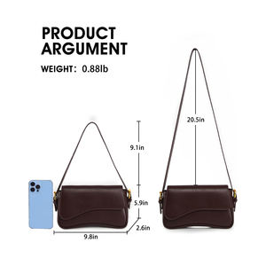 Nouveauté Sac à main à bandoulière pour femme en cuir PU de haute qualité avec impression de logo personnalisée, deux fermetures éclair, imperméable, grande capacité, multi-usages - Product Image 3