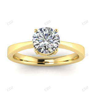 แหวนหมั้นเพชรโมอิสโซลิแทร์ทำมือทำมือแหวนสัญญา14K แหวนแต่งงานทองคำขาวเครื่องประดับคลาสสิกส่องแสงดีไซน์ตามสั่ง - Product Image 3