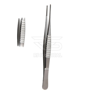 Pinzas quirúrgicas TC manuales de 15cm pinzas de tejido rectas de acero inoxidable para uso dental reutilizables con certificación CE - Product Image 6