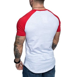 Camisetas raglán de manga corta de punto de algodón/poliéster para hombre al por mayor, informales, transpirables, de ajuste regular, de secado rápido, respetuosas con el medio ambiente - Product Image 2