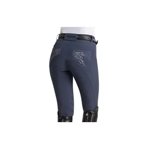 Pantalon d'équitation en nylon personnalisable professionnel taille haute à siège complet vêtements équestres haut de gamme pour chevaux - Product Image 1