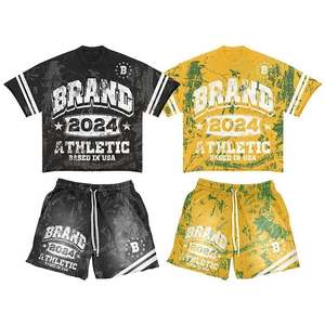 Conjunto de 2 Piezas de Verano para Hombre, Moda Urbana, Tejido Personalizado, 100% Algodón, Secado Rápido, Transpirable, Camisetas Casuales de Alta Calidad - Product Image 3