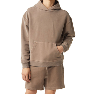 Custom Jogger Unisex Sweatsuits Cotton Suits 2 Piece <b>Set</b> Patchwork Screen Print Plain Baggy Tracksuit for Men Hoodie Short <b>Set</b> - Product Image 6