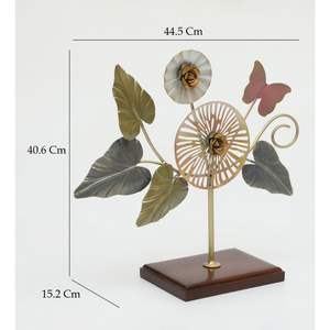 Elegante acento de metal con temática de hojas de Lupin Instalación de mesa duradera para decoración interior del hogar - Product Image 2