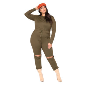 Monos y monos de algodón elásticos transpirables de talla grande personalizados para mujer, vestidos de moda para niñas y mujeres altas - Product Image 1