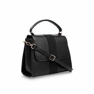 Black P55523 Casual Sport Leather Sling <b>Bag</b> Water Proof <b>Crossbody</b> <b>Nylon</b> Daily <b>Bag</b> - Product Image 2