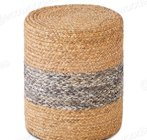 Handmade Macrame Pouf Ottoman Modern Apartment Decorative Seat <b>Stool</b> <b>Bamboo</b> Lightweight Durable Multi-Purpose Living Room Home - Product Image 2