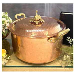 High Quality Eco-Friendly Copper Serving Pot High Demand for Serving Dishes Food <b>Warmers</b> Manufacturer Exporter Safe Rice Dish - Product Image 1