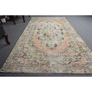 Alfombra Turca, Alfombra Vintage de 4.8x8.3 pies, Alfombra Marrón con Puntos Naranja - Product Image 3