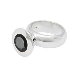 Anillo de aspecto elegante para uso diario, piedra preciosa de ónix negro Natural, Plata de Ley 925, forma redonda, joyería hecha a mano, proveedores al por mayor - Product Image 1