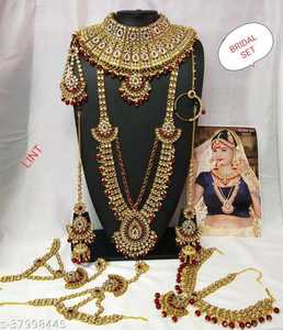 Indian Traditional & Fashionable Gold Plated Designer Antique Full Bridal <b>Jewellery</b> Necklace <b>Set</b> WithMaangTikka for <b>Girl</b> & Women - Product Image 1