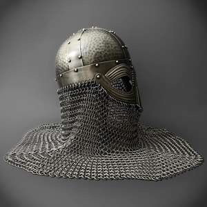Casco vikingo con forro de cuero de cadena plateada, casco griego portátil, casco Medieval temprano utilizado por cuchillos vikingos - Product Image 5