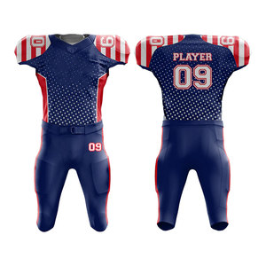 Uniformes de football américain personnalisés, broderie en twill, respirants, manches courtes, 100% polyester, toutes saisons - Product Image 2