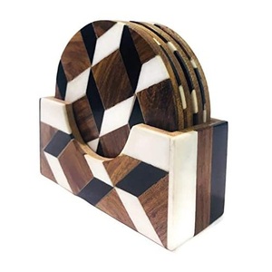 ที่รองแก้วหินอ่อนทรงกลมใช้ได้หลายรูปแบบสำหรับตกแต่งแก้วกาแฟค็อกเทลเบียร์หินอ่อนที่รองแก้วชาสินค้าใช้ - Product Image 4