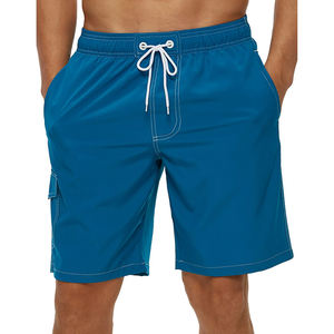 Shorts de sport décontractés pour hommes, taille mi-haute, respirants, séchage rapide, tissu peigné écologique, motif uni, fermeture à cordon, prix abordable - Product Image 4