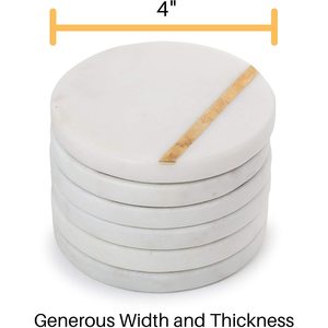 ที่รองแก้วหินอ่อนลายทางสีทองสำหรับตกแต่งบ้าน - Product Image 2